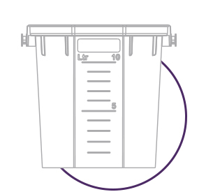 line art of a 10 litre bucket