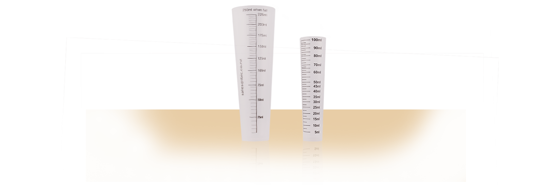 measuring cylinders of different sizes and tapers