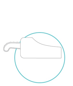 line art of a side view of a scoop