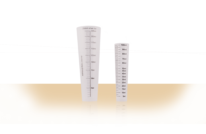 two measuring cylinders